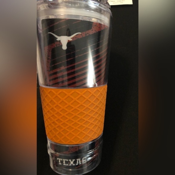 Texas A&M aggies Longhorn clear acrylic water bottle tumbler with silicone cozie - Picture 2 of 7